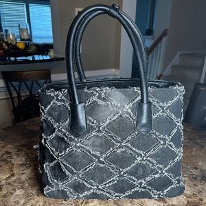 Dudlin Black Denim Tote